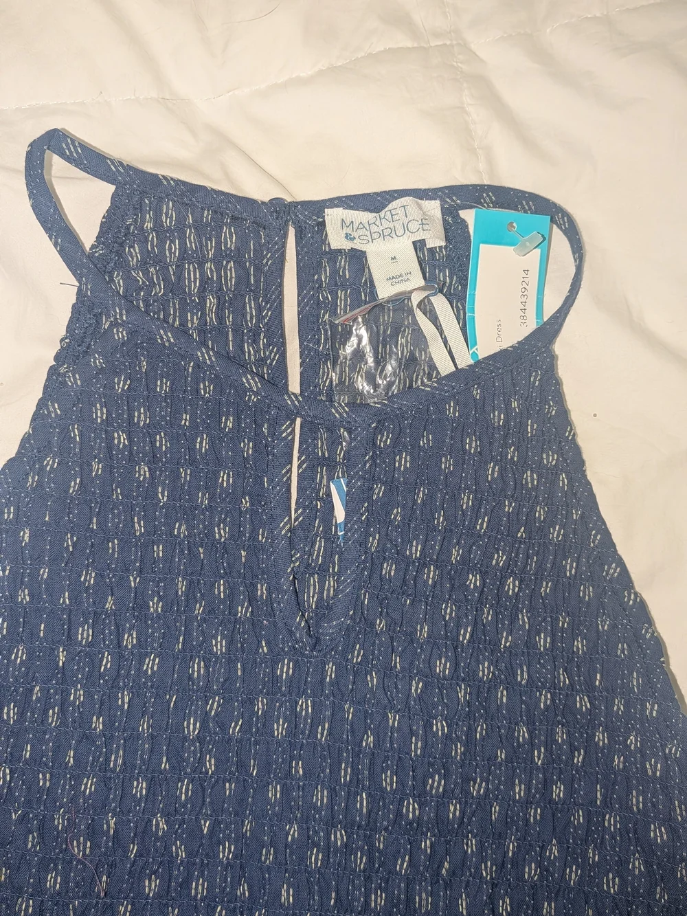 Market & Spruce Navy Blue Printed Halter Dress - Picture 3 of 3